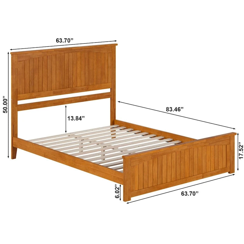 Lit plateforme profil bas Nantucket avec pied de lit assorti