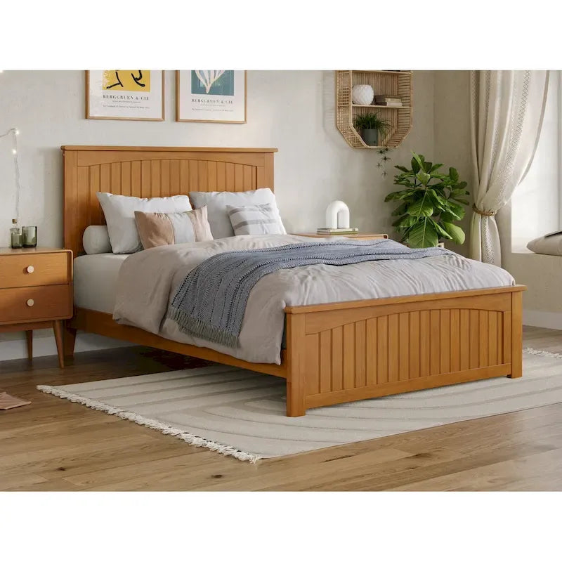Lit plateforme profil bas Nantucket avec pied de lit assorti