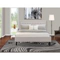Ensemble de chambre à coucher East West Furniture King Size avec 1 cadre de lit et tables de chevet – Tissu lin beige brume (options de pièces)