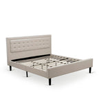 Ensemble de chambre à coucher East West Furniture King Size avec 1 cadre de lit et tables de chevet – Tissu lin beige brume (options de pièces)