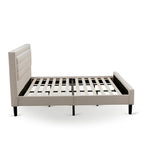 Ensemble de chambre à coucher East West Furniture King Size avec 1 cadre de lit et tables de chevet – Tissu lin beige brume (options de pièces)