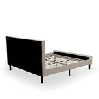 Ensemble de chambre à coucher East West Furniture King Size avec 1 cadre de lit et tables de chevet – Tissu lin beige brume (options de pièces)