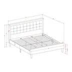 Ensemble de chambre à coucher East West Furniture King Size avec 1 cadre de lit et tables de chevet – Tissu lin beige brume (options de pièces)
