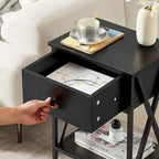 Ensemble de chambre à coucher 3 pièces Javlergo avec cadre de lit plateforme en métal et ensemble de 2 tables de nuit