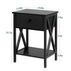 Ensemble de chambre à coucher 3 pièces Javlergo avec cadre de lit plateforme en métal et ensemble de 2 tables de nuit