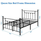 Ensemble de chambre à coucher 3 pièces Javlergo avec cadre de lit plateforme en métal et ensemble de 2 tables de nuit