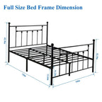 Ensemble de chambre à coucher 3 pièces Javlergo avec cadre de lit plateforme en métal et ensemble de 2 tables de nuit