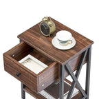 Ensemble de chambre à coucher 3 pièces Javlergo avec cadre de lit plateforme en métal et ensemble de 2 tables de nuit