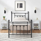 Ensemble de chambre à coucher 3 pièces Javlergo avec cadre de lit plateforme en métal et ensemble de 2 tables de nuit
