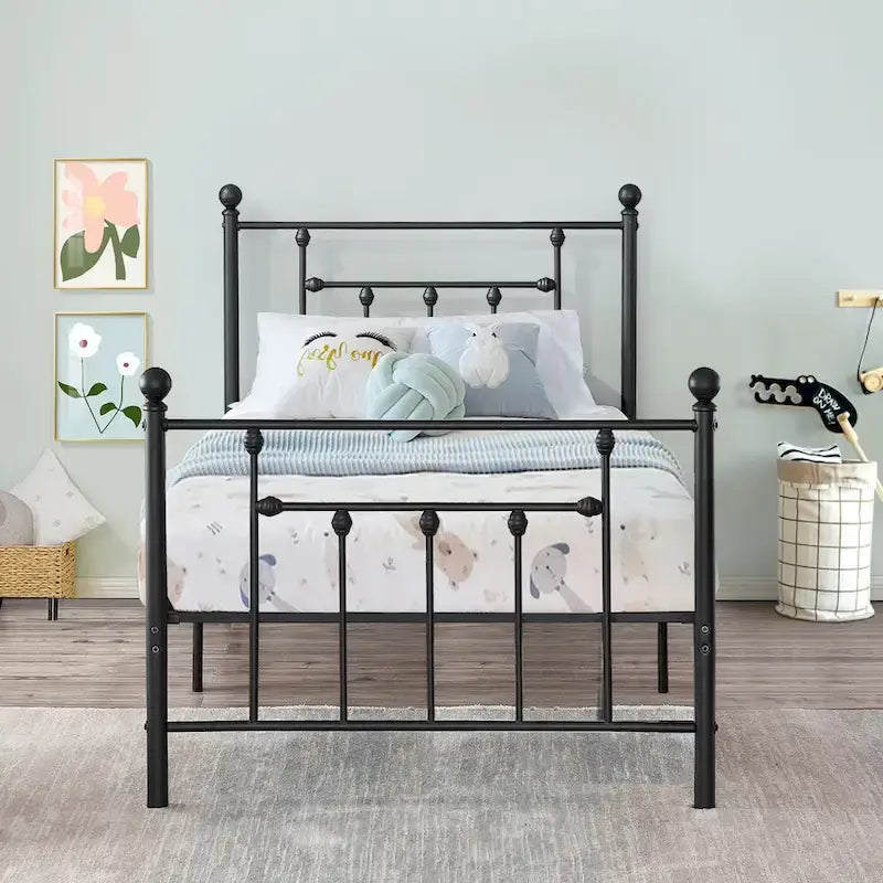 Ensemble de chambre à coucher 3 pièces Javlergo avec cadre de lit plateforme en métal et ensemble de 2 tables de nuit