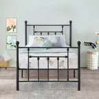 Ensemble de chambre à coucher 3 pièces Javlergo avec cadre de lit plateforme en métal et ensemble de 2 tables de nuit