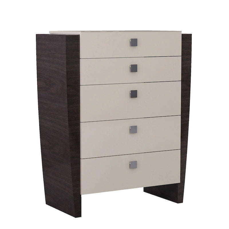 Commode HomeRoots 48 raffinée beige laqué brillant