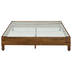 MUSEHOMEINC Cadre de lit 12 pouces en bois massif style rustique, élimine le besoin de sommier, finition naturelle
