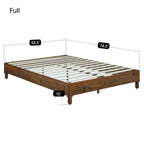 MUSEHOMEINC Cadre de lit 12 pouces en bois massif style rustique, élimine le besoin de sommier, finition naturelle