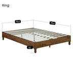 MUSEHOMEINC Cadre de lit 12 pouces en bois massif style rustique, élimine le besoin de sommier, finition naturelle