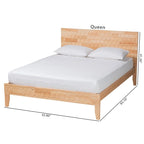 Lit plateforme sculpté en nid d'abeille naturel Hosea Japandi, grand lit