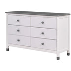 Ensemble de chambre à coucher 3 pièces de taille double, lit cabane avec tête de lit de rangement, table de chevet en bois et commode de rangement, gris