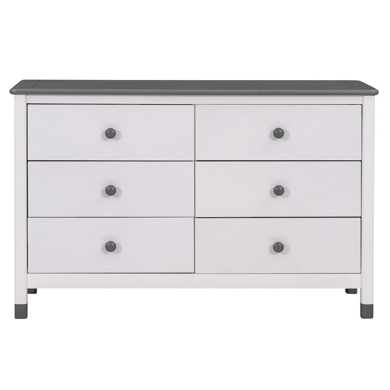 Ensemble de chambre à coucher 3 pièces de taille double, lit cabane avec tête de lit de rangement, table de chevet en bois et commode de rangement, gris