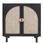 Commode de chambre à 2 portes avec étagères réglables et poignée métallique