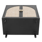 Commode de chambre à 2 portes avec étagères réglables et poignée métallique