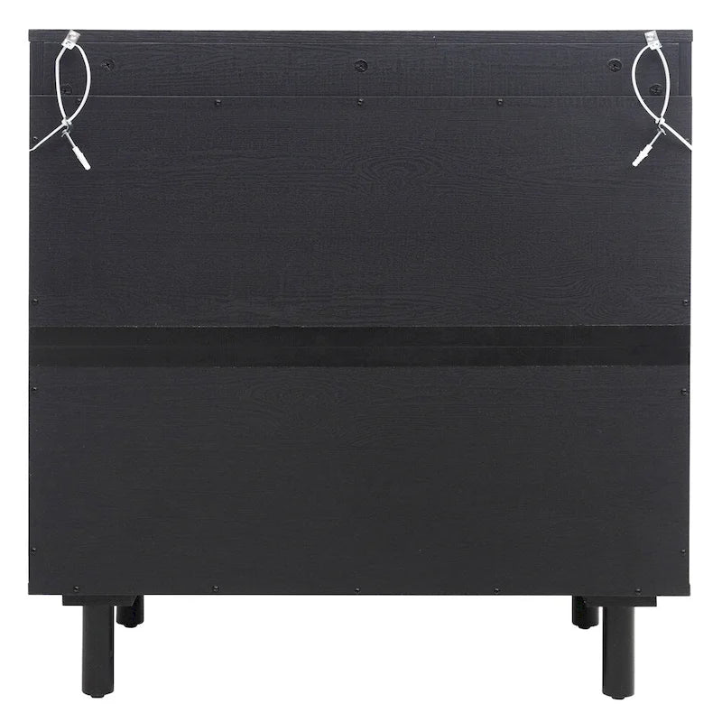 Commode de chambre à 2 portes avec étagères réglables et poignée métallique