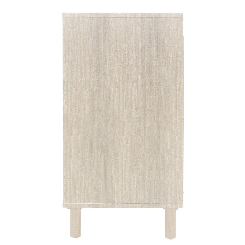 Commode de chambre à 2 portes avec étagères réglables et poignée métallique