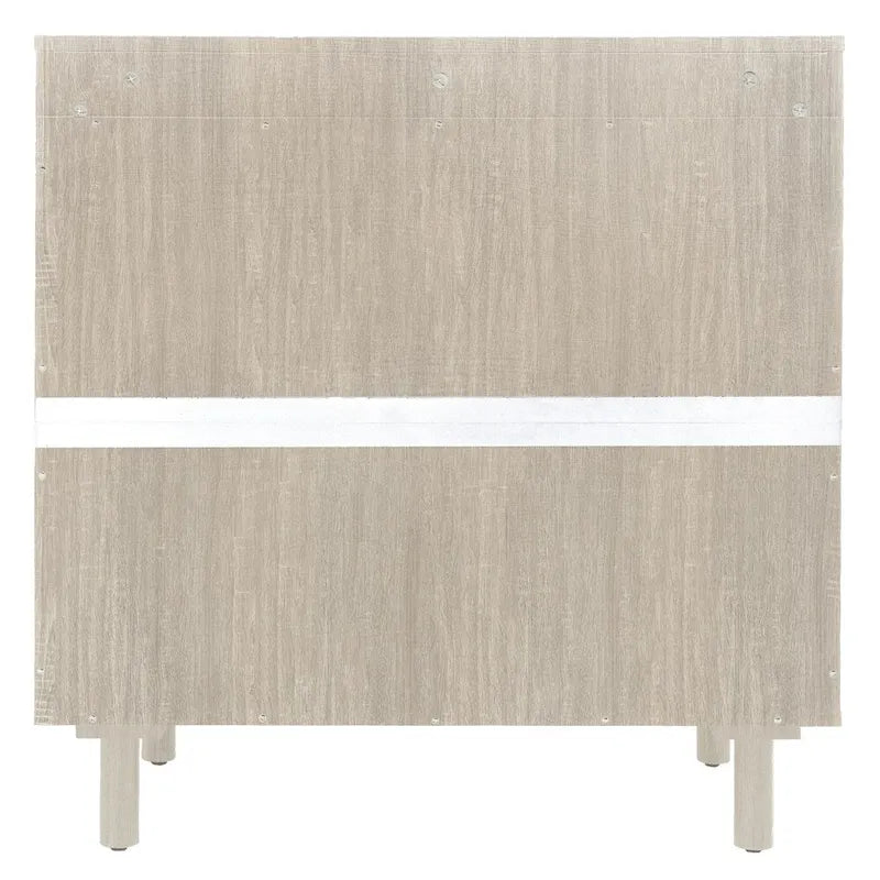 Commode de chambre à 2 portes avec étagères réglables et poignée métallique