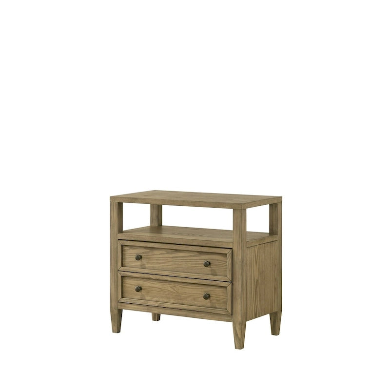 Ensemble de chambre à coucher Newell 5 pièces avec baldaquin rembourré marron clair