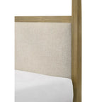 Ensemble de chambre à coucher Newell 5 pièces avec baldaquin rembourré marron clair
