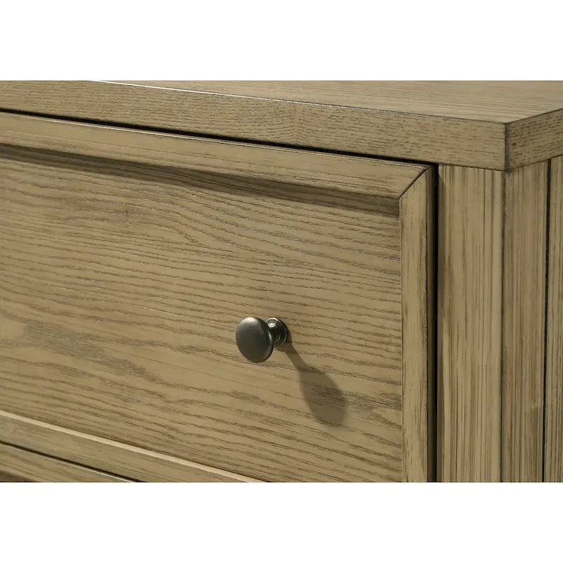 Ensemble de chambre à coucher Newell 5 pièces avec baldaquin rembourré marron clair