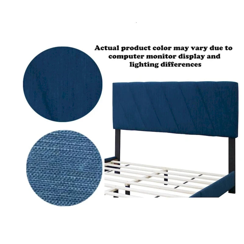 Lit capitonné réglable Blue Queen Style moderne minimaliste haut de gamme