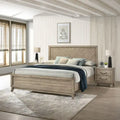 Roundhill Furniture Arena 3-Piece Contemporary Wood Bedroom Set: Panel Bed and 2 Nightstands in Antique Gray