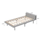 Cadre de lit plateforme simple en bois au design minimaliste avec station de recharge