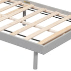 Cadre de lit plateforme simple en bois au design minimaliste avec station de recharge
