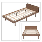 Cadre de lit plateforme simple en bois au design minimaliste avec station de recharge