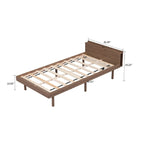 Cadre de lit plateforme simple en bois au design minimaliste avec station de recharge