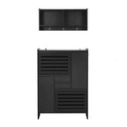 Multi-Functional Shoe Cabinet with Wall Cabinet,2 Flip Drawers with Ventilation door