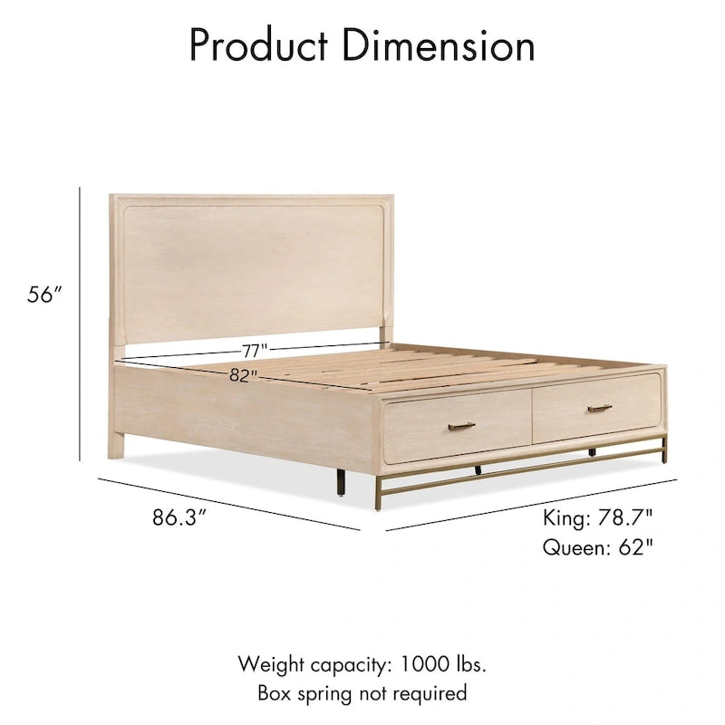 Ensemble de chambre Drayden transitionnel en bois massif de chêne 2 pièces (lit et table de chevet) Furniture of America