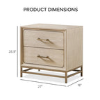 Ensemble de chambre Drayden transitionnel en bois massif de chêne 2 pièces (lit et table de chevet) Furniture of America