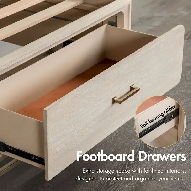 Ensemble de chambre Drayden transitionnel en bois massif de chêne 2 pièces (lit et table de chevet) Furniture of America