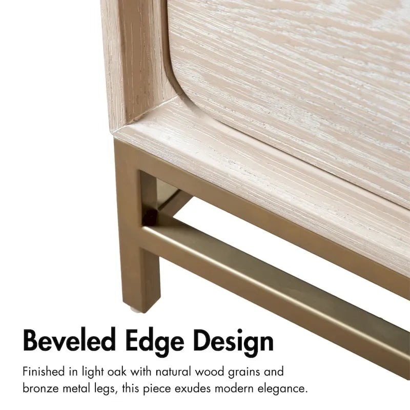 Ensemble de chambre Drayden transitionnel en bois massif de chêne 2 pièces (lit et table de chevet) Furniture of America