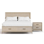 Ensemble de chambre Drayden transitionnel en bois massif de chêne 2 pièces (lit et table de chevet) Furniture of America