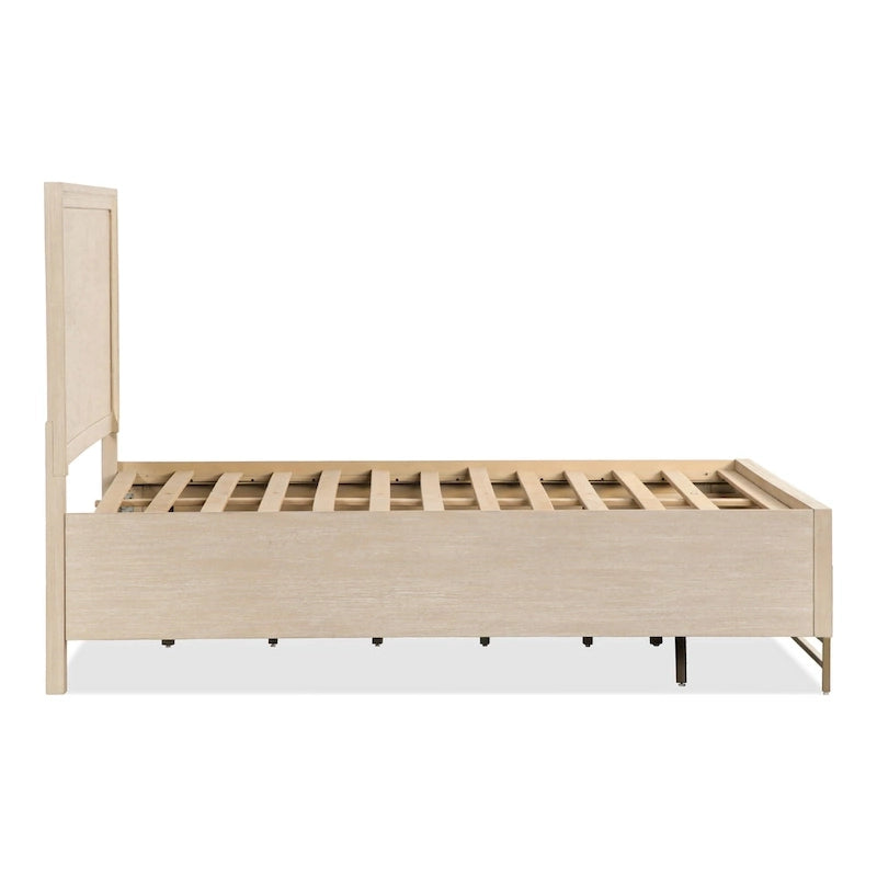 Ensemble de chambre Drayden transitionnel en bois massif de chêne 2 pièces (lit et table de chevet) Furniture of America