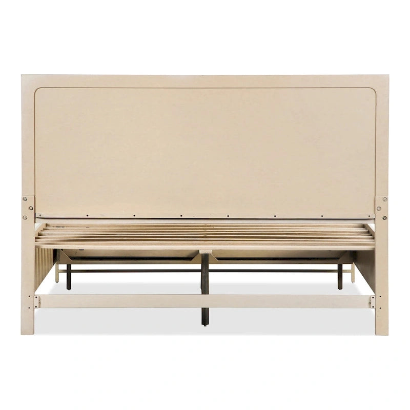 Ensemble de chambre Drayden transitionnel en bois massif de chêne 2 pièces (lit et table de chevet) Furniture of America