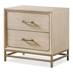 Ensemble de chambre Drayden transitionnel en bois massif de chêne 2 pièces (lit et table de chevet) Furniture of America