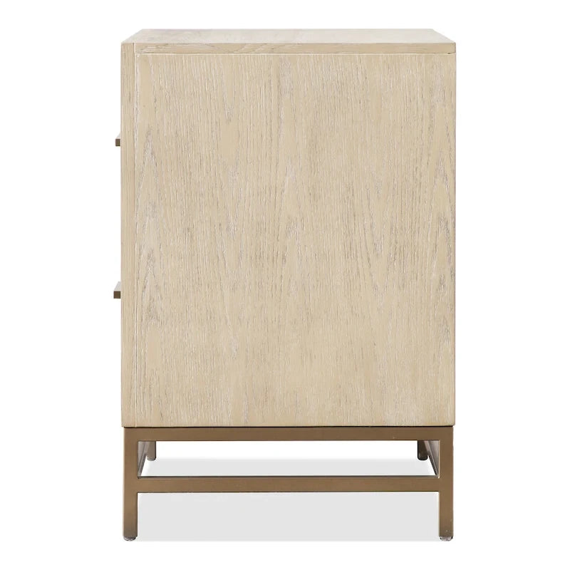 Ensemble de chambre Drayden transitionnel en bois massif de chêne 2 pièces (lit et table de chevet) Furniture of America