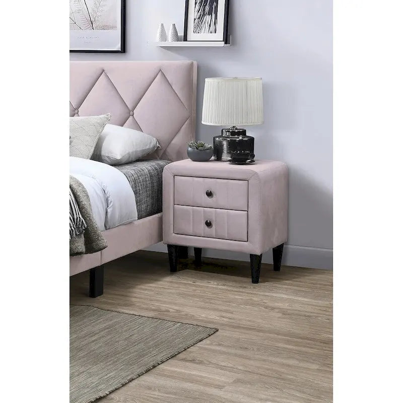 Magnifique Table de chevet 1 pièce en velours pour Meuble de Chambre à Coucher