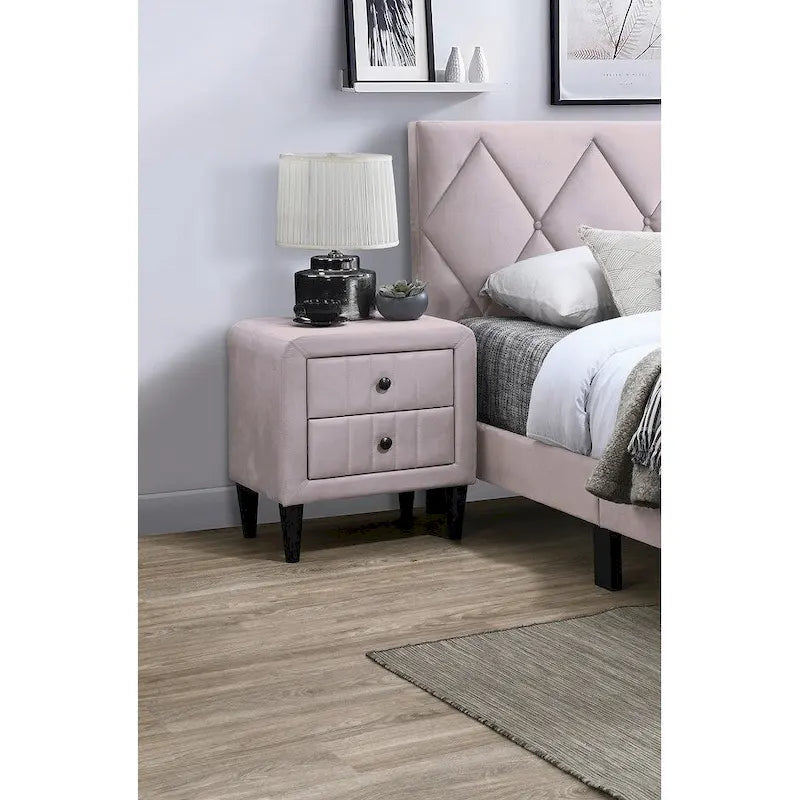 Magnifique Table de chevet 1 pièce en velours pour Meuble de Chambre à Coucher