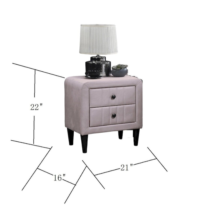 Magnifique Table de chevet 1 pièce en velours pour Meuble de Chambre à Coucher