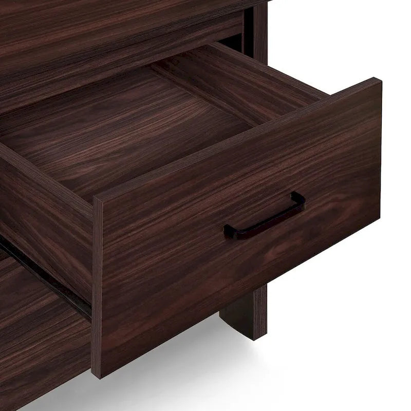 Table de chevet moderne à 2 tiroirs avec poignées en métal, par Christopher Knight Home